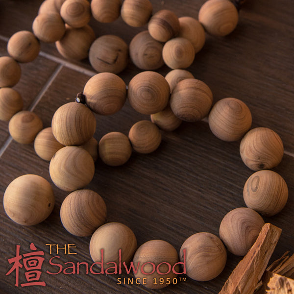 纯天然檀香木佛珠手链<br>Pure Sandalwood Beads Bracelet<br>8mm - 20mm