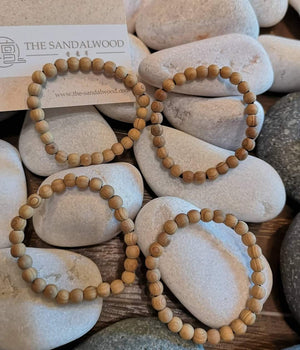 纯天然檀香木佛珠手链<br>Pure Sandalwood Beads Bracelet<br>8mm - 20mm